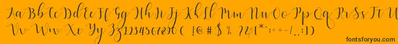 Qatielia Script Font – Black Fonts on Orange Background