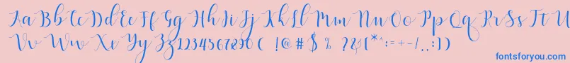 Qatielia Script Font – Blue Fonts on Pink Background