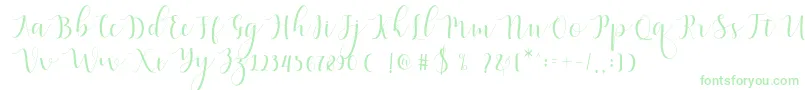 フォントQatielia Script – 緑のフォント