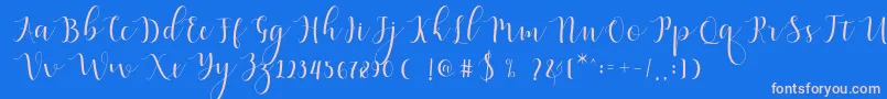 Шрифт Qatielia Script – розовые шрифты на синем фоне