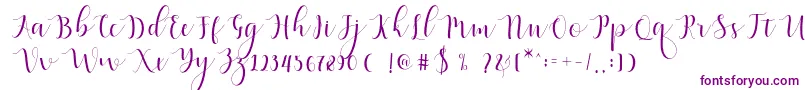 Police Qatielia Script – polices violettes sur fond blanc