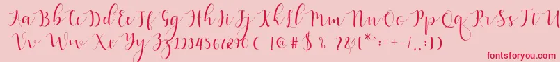 Шрифт Qatielia Script – красные шрифты на розовом фоне