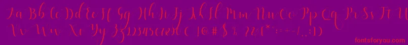 fuente Qatielia Script – Fuentes Rojas Sobre Fondo Morado