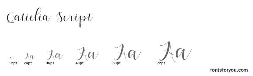 Qatielia Script Font Sizes