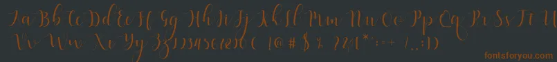 Qatielia Script Font – Brown Fonts on Black Background