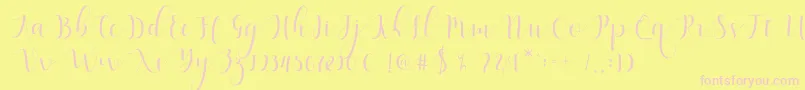 fuente Qatielia Script – Fuentes Rosadas Sobre Fondo Amarillo