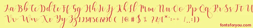 fuente Qatielia Script – Fuentes Rojas Sobre Fondo Amarillo