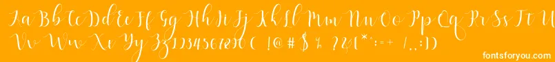 Fonte Qatielia Script – fontes brancas em um fundo laranja