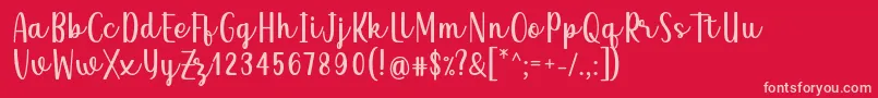 フォントQeiza Font by Rifky 7NTypes – 赤い背景にピンクのフォント
