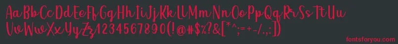 フォントQeiza Font by Rifky 7NTypes – 黒い背景に赤い文字
