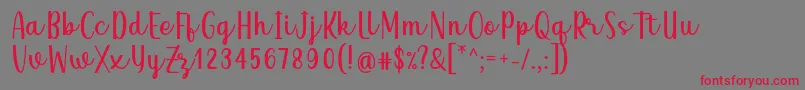 Qeiza Font by Rifky 7NTypes-Schriftart – Rote Schriften auf grauem Hintergrund