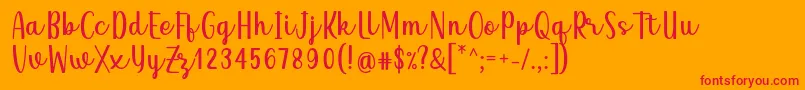 Qeiza Font by Rifky 7NTypes Font – Red Fonts on Orange Background