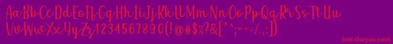 Qeiza Font by Rifky 7NTypes Font – Red Fonts on Purple Background
