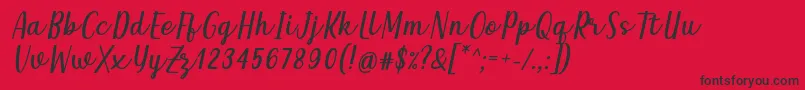 Qeiza Italic Font by Rifky 7NTypes Font – Black Fonts on Red Background