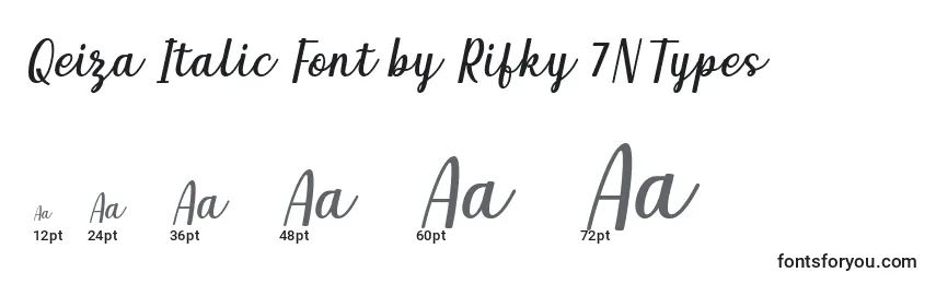 Rozmiary czcionki Qeiza Italic Font by Rifky 7NTypes