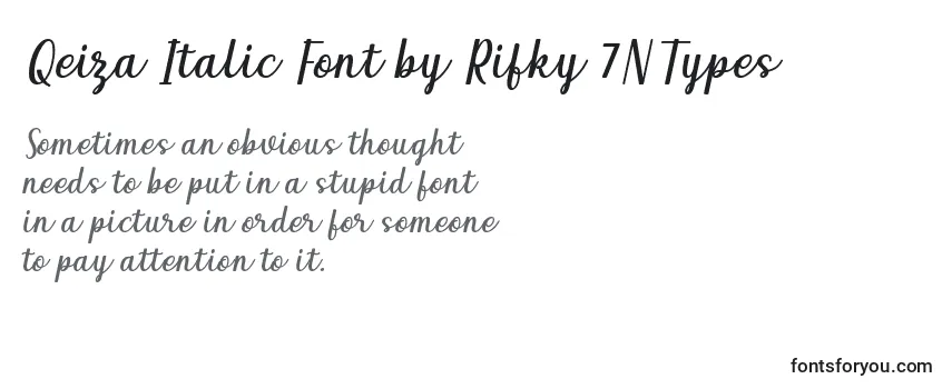 フォントQeiza Italic Font by Rifky 7NTypes