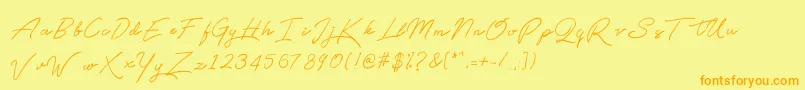 Qetey Font – Orange Fonts on Yellow Background