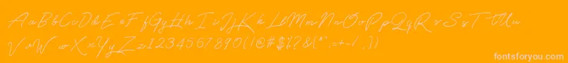Qetey Font – Pink Fonts on Orange Background
