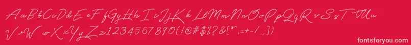 Qetey Font – Pink Fonts on Red Background