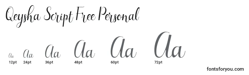 Размеры шрифта Qeysha Script Free Personal