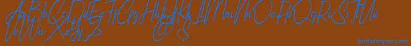 Qhinanttika Personal Use Only Font – Blue Fonts on Brown Background