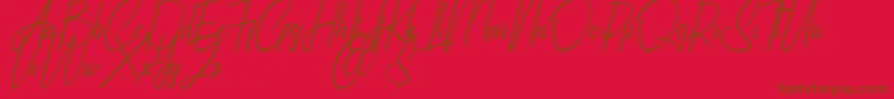 Qhinanttika Personal Use Only-Schriftart – Braune Schriften auf rotem Hintergrund
