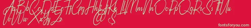 Qhinanttika Personal Use Only Font – Green Fonts on Red Background
