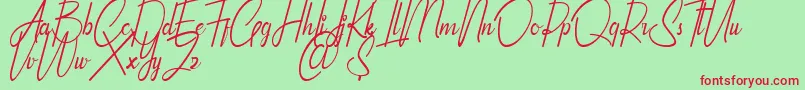 Qhinanttika Personal Use Only Font – Red Fonts on Green Background