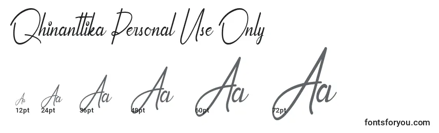 Qhinanttika Personal Use Only Font Sizes