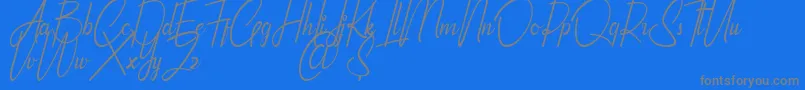 Qhinanttika Personal Use Only-Schriftart – Graue Schriften auf blauem Hintergrund