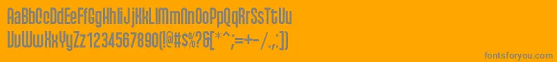 フォントqhyts    – オレンジの背景に灰色の文字