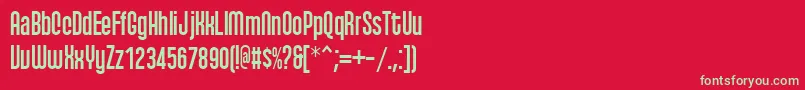 フォントqhyts    – 赤い背景に緑の文字