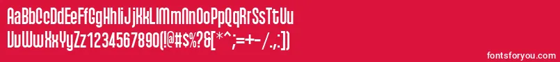 フォントqhyts    – 赤い背景に白い文字