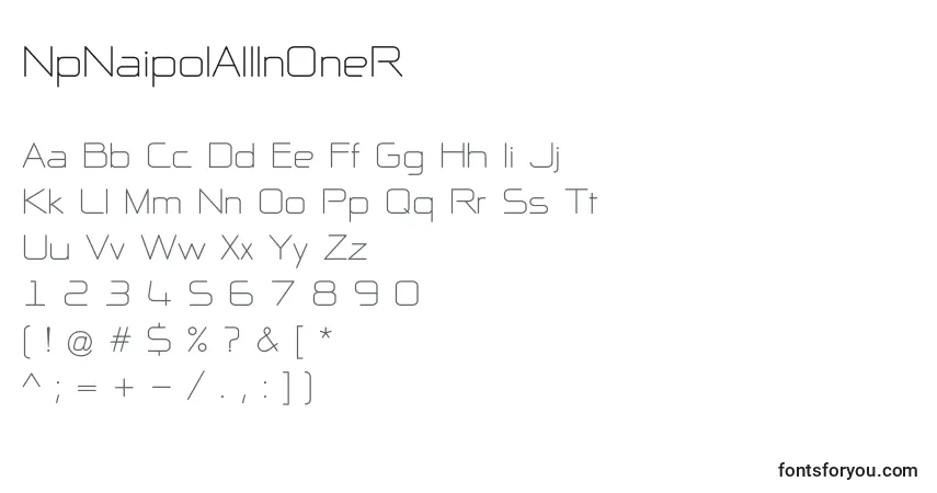 Czcionka NpNaipolAllInOneR – alfabet, cyfry, specjalne znaki