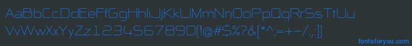 NpNaipolAllInOneR-fontti – siniset fontit mustalla taustalla
