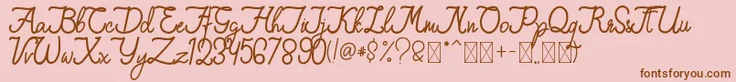 QiaraTosfa Font – Brown Fonts on Pink Background