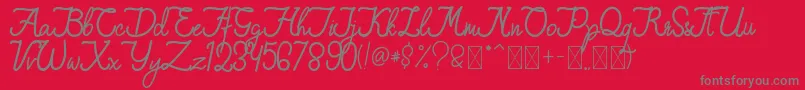 QiaraTosfa Font – Gray Fonts on Red Background