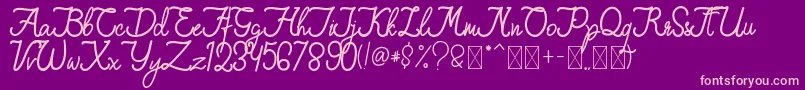 QiaraTosfa Font – Pink Fonts on Purple Background