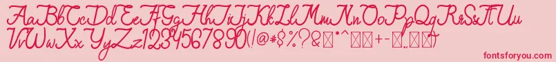 QiaraTosfa Font – Red Fonts on Pink Background