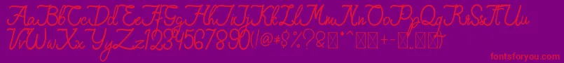 QiaraTosfa Font – Red Fonts on Purple Background