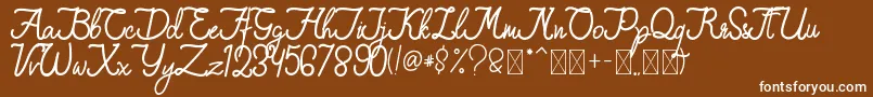 QiaraTosfa Font – White Fonts on Brown Background