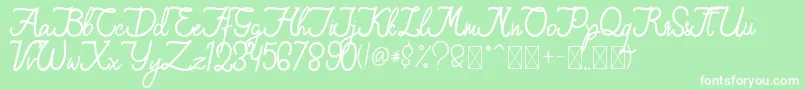 QiaraTosfa Font – White Fonts on Green Background