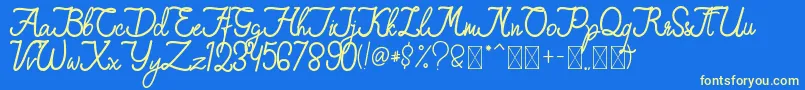 QiaraTosfa Font – Yellow Fonts on Blue Background