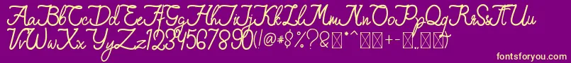 QiaraTosfa Font – Yellow Fonts on Purple Background