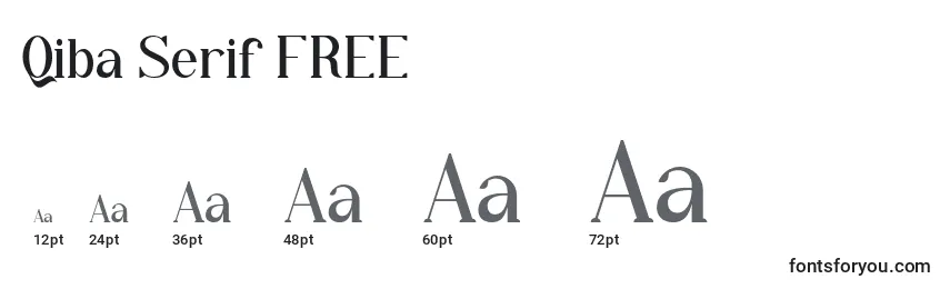 Rozmiary czcionki Qiba Serif FREE
