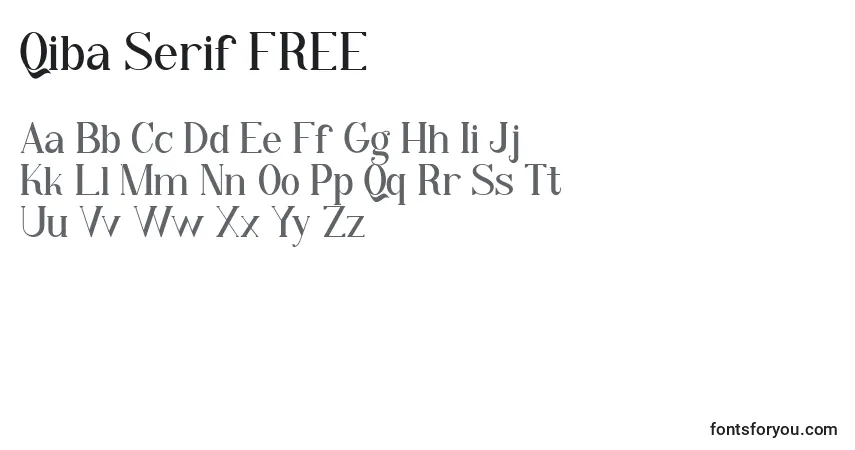 Schriftart Qiba Serif FREE (137612) – Alphabet, Zahlen, spezielle Symbole