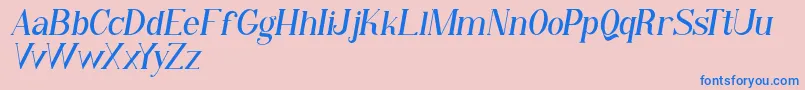 Qiba Serif Italic FREE Font – Blue Fonts on Pink Background