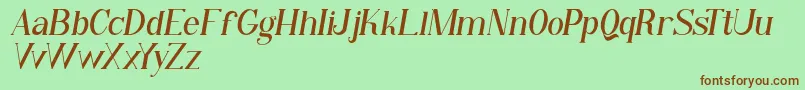 Qiba Serif Italic FREE Font – Brown Fonts on Green Background