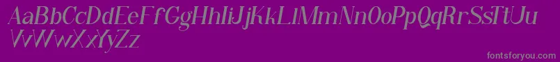 Qiba Serif Italic FREE-fontti – harmaat kirjasimet violetilla taustalla