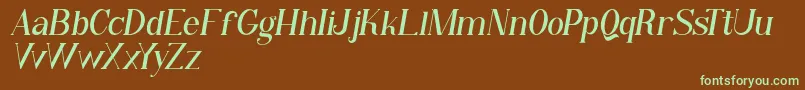 Qiba Serif Italic FREE Font – Green Fonts on Brown Background